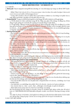 Kỹ năng làm bài thi Tốt nghiệp THPT môn Tiếng Anh - Error identification - Xác định lỗi sai - Đỗ Bình